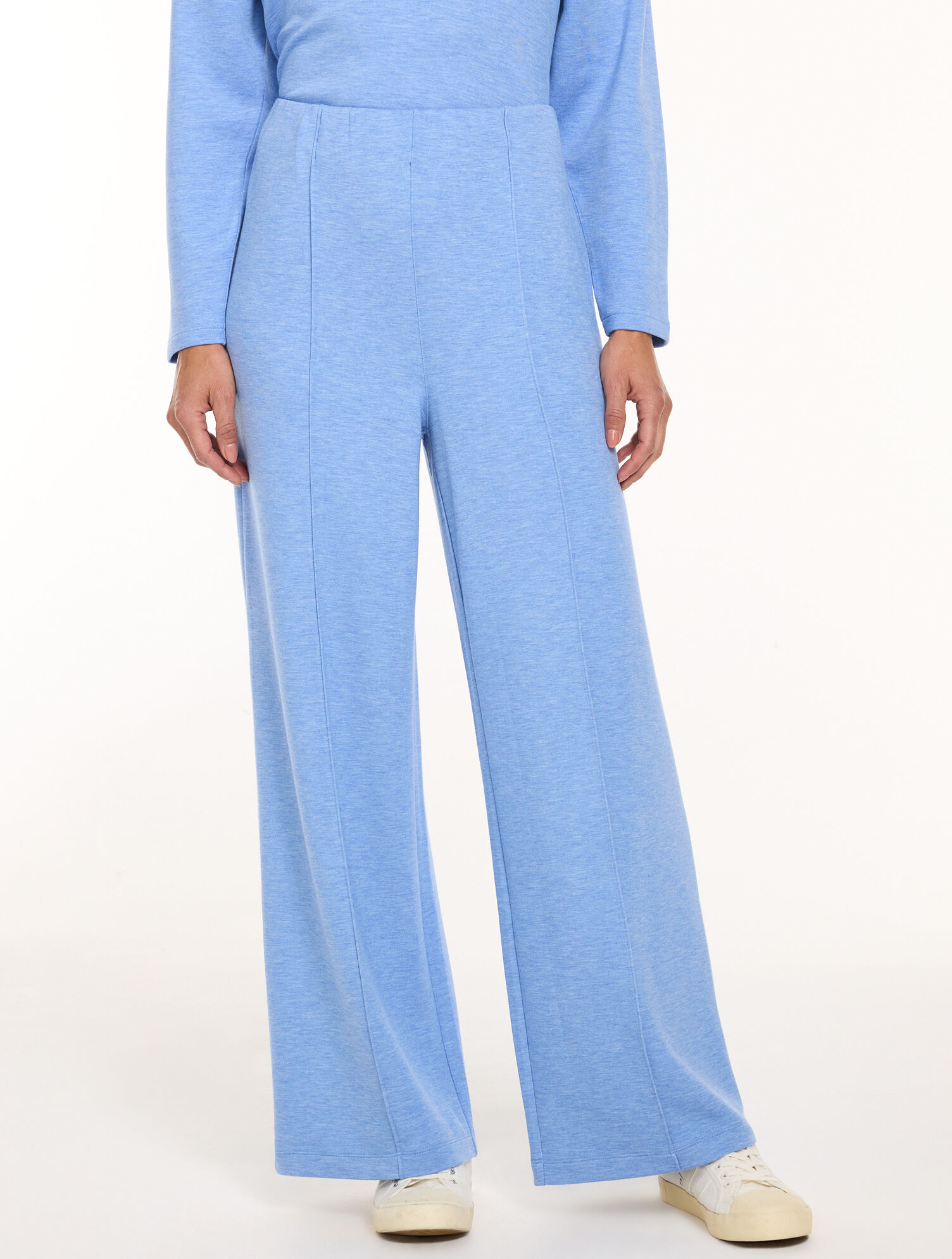 AirKnit Stretch Hollywood Waist Wide Leg Pants - Heathered