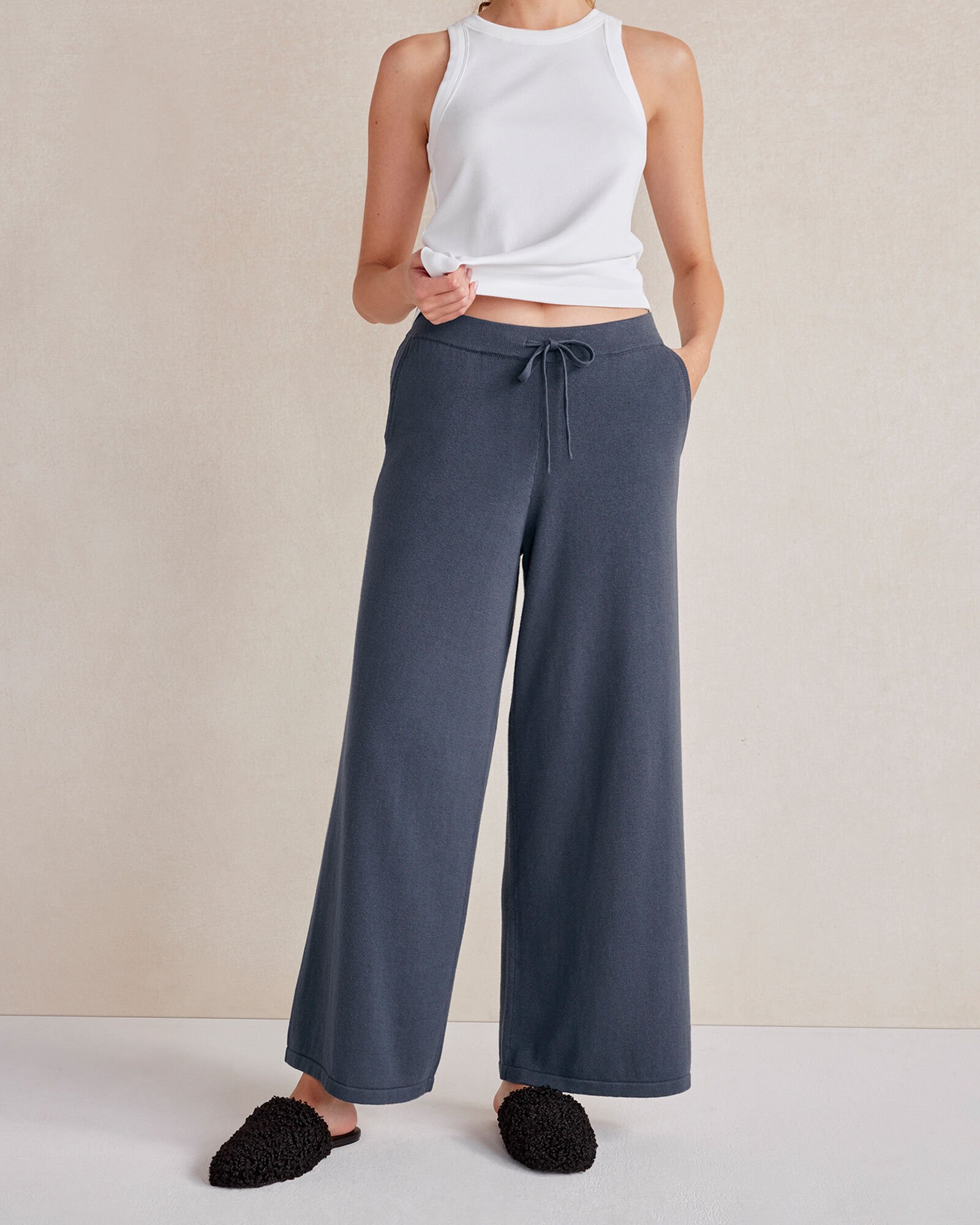 Organic Cotton Cashmere Wide Leg Pants | Haven Well Within