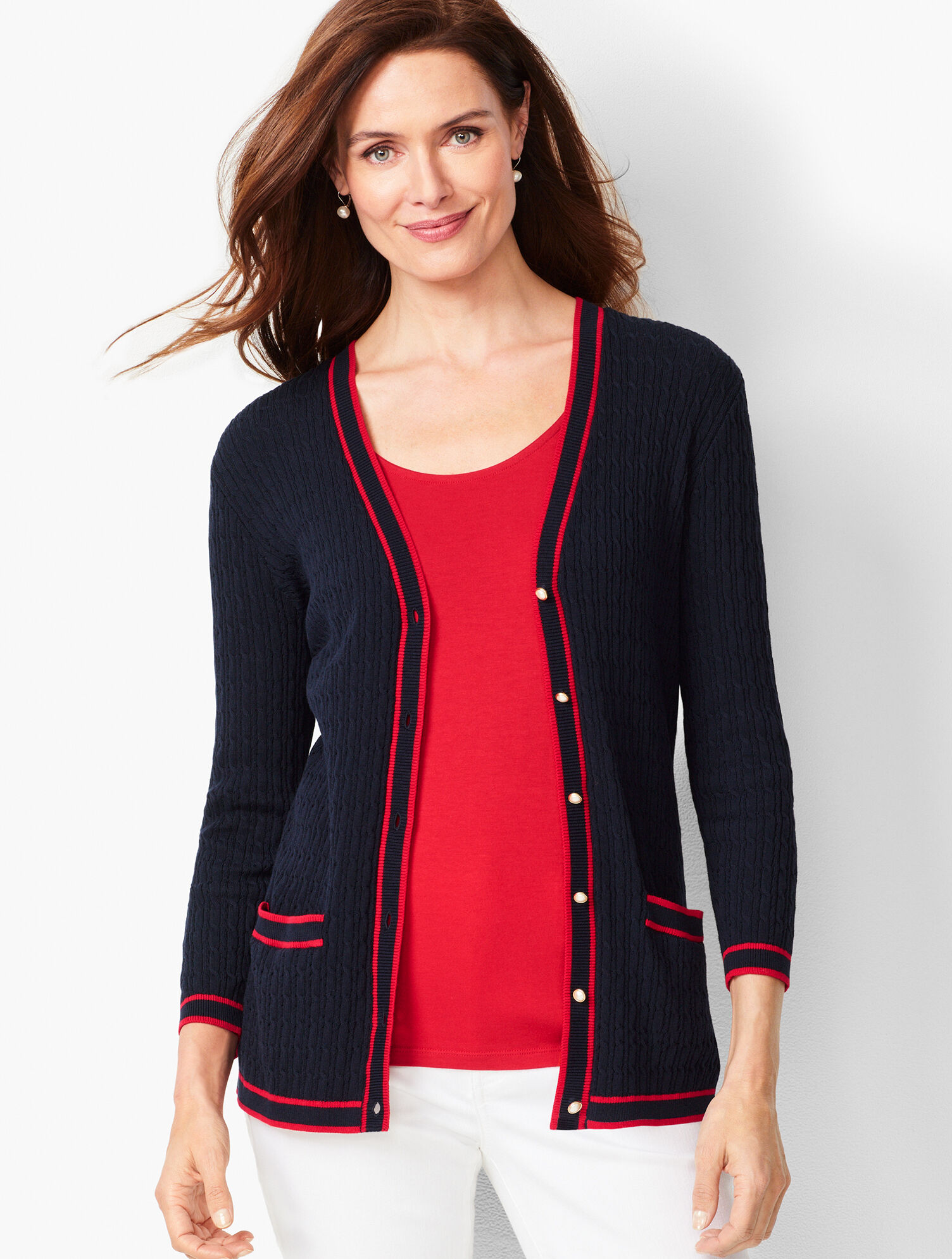 Textured V-Neck Cardigan