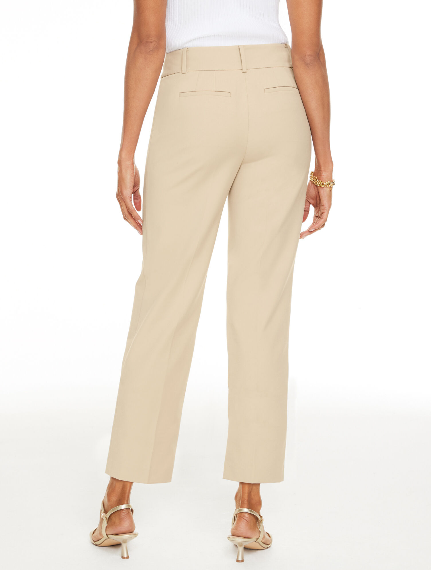Rachel Cotton Straight Leg Ankle Pants