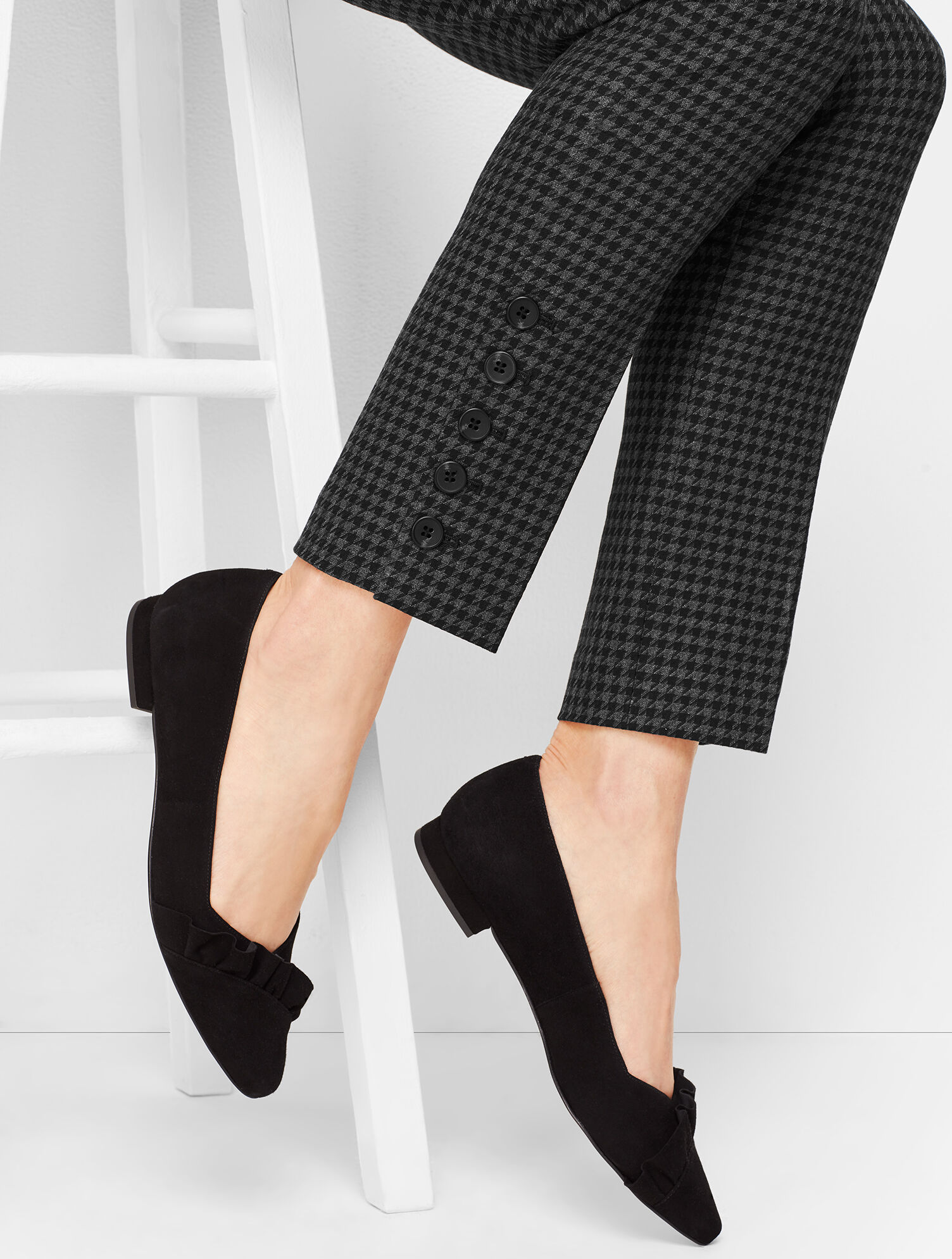 Talbots Chatham Button-Hem Ankle Pants - Houndstooth
