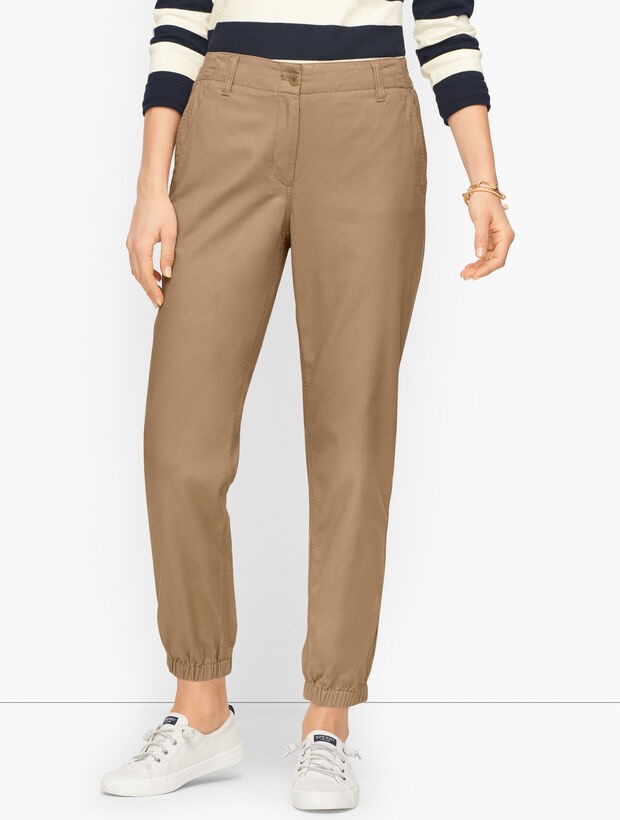 Tapered Twill Joggers - Solid