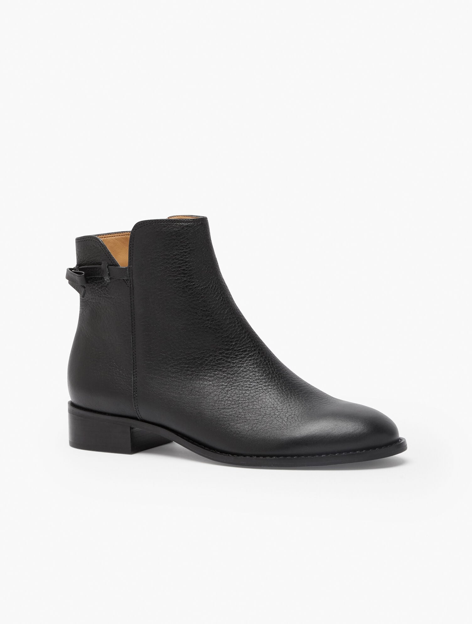 Tish Tie-Detail Ankle Boots - Pebbled Leather