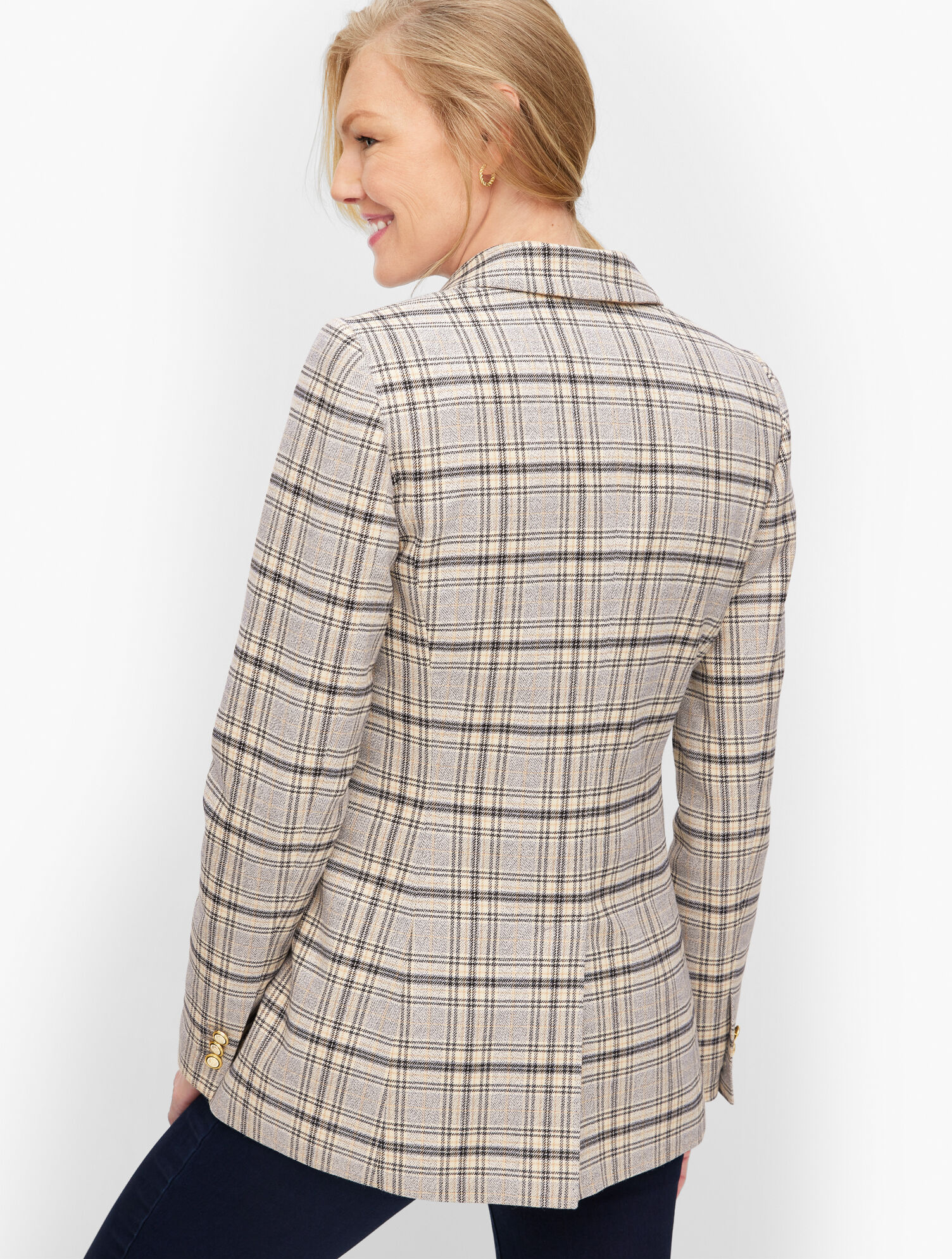 Long Blazer - Foliage Plaid
