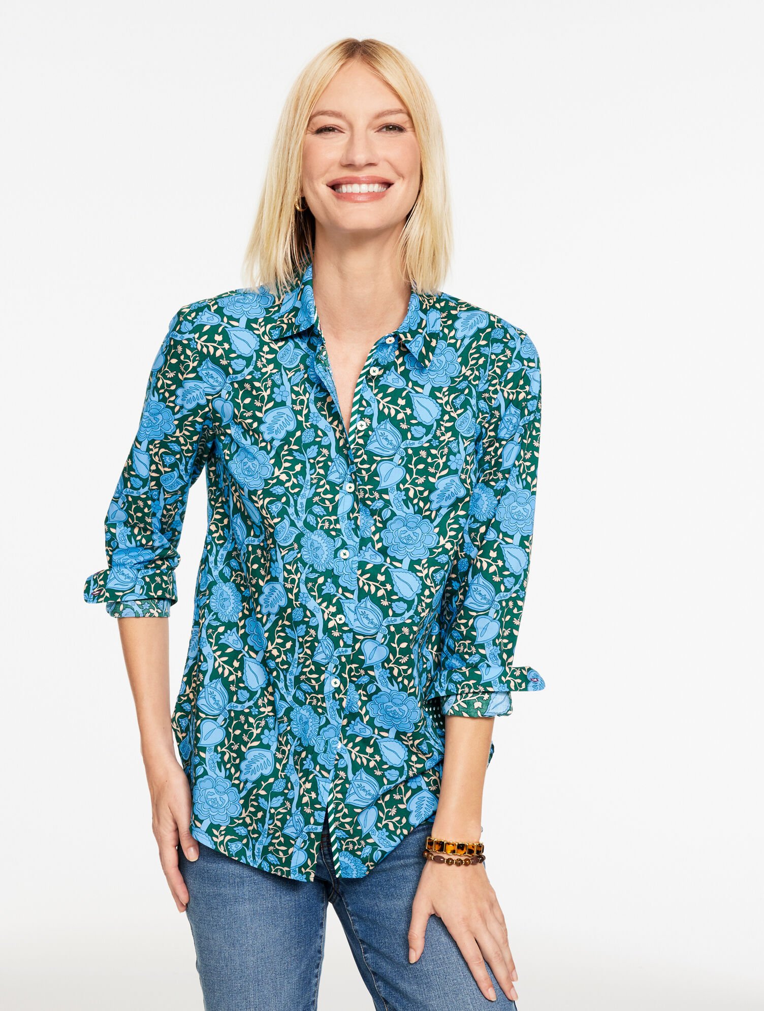 Modern Classic Shirt - Leafy Floral | Talbots