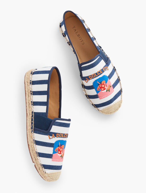 Izzy Embroidered Canvas Espadrilles