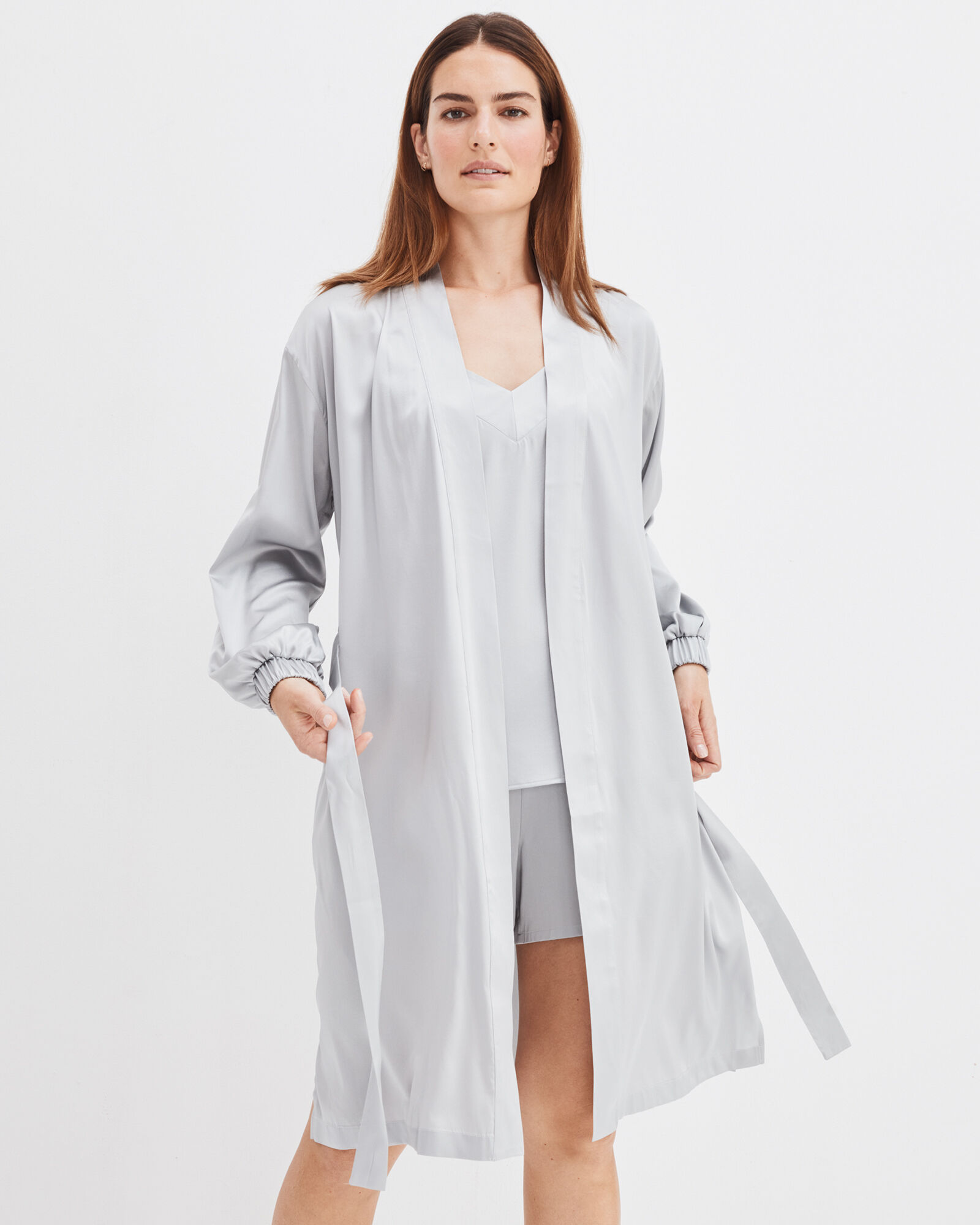 Washable Silk Puff Sleeve Robe