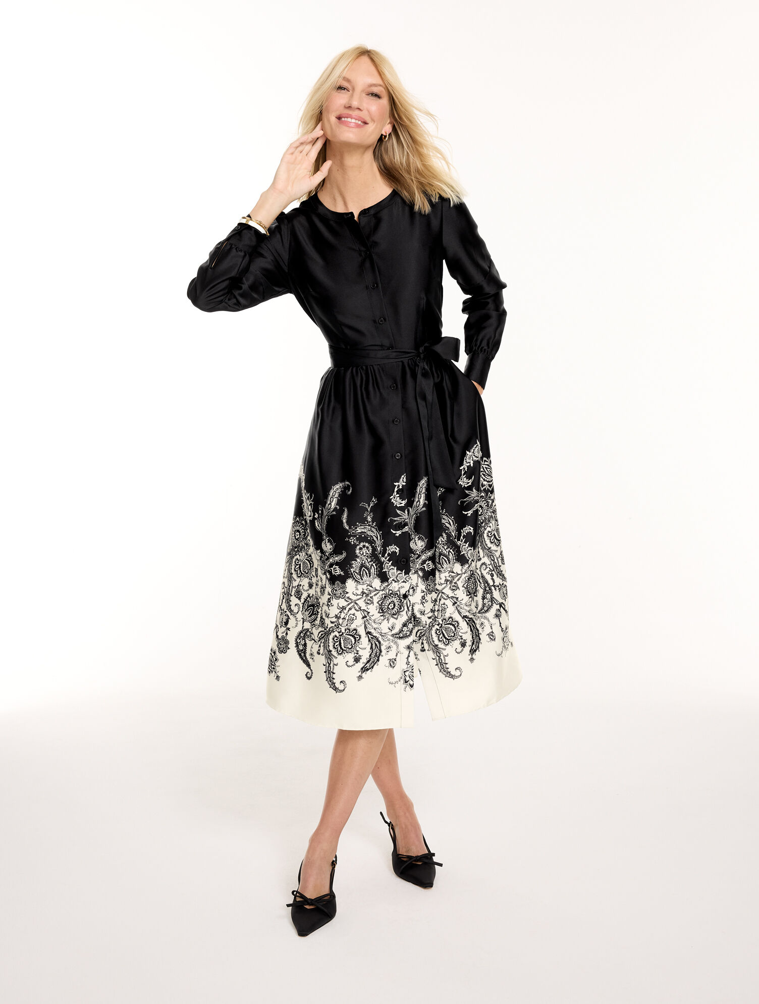 Soft Midi Shirtdress - Exquisite Paisley