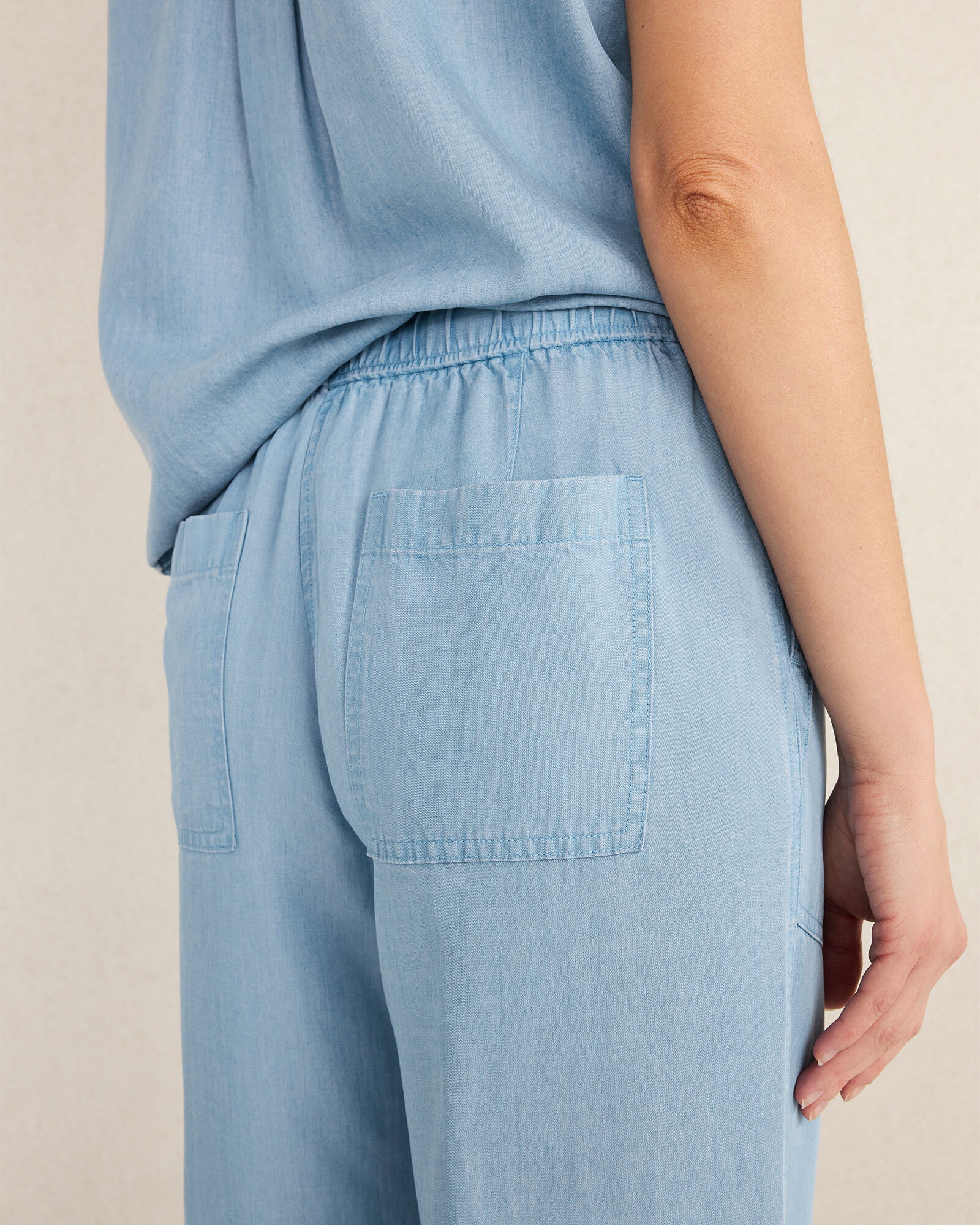 Chambray Straight Leg Pants