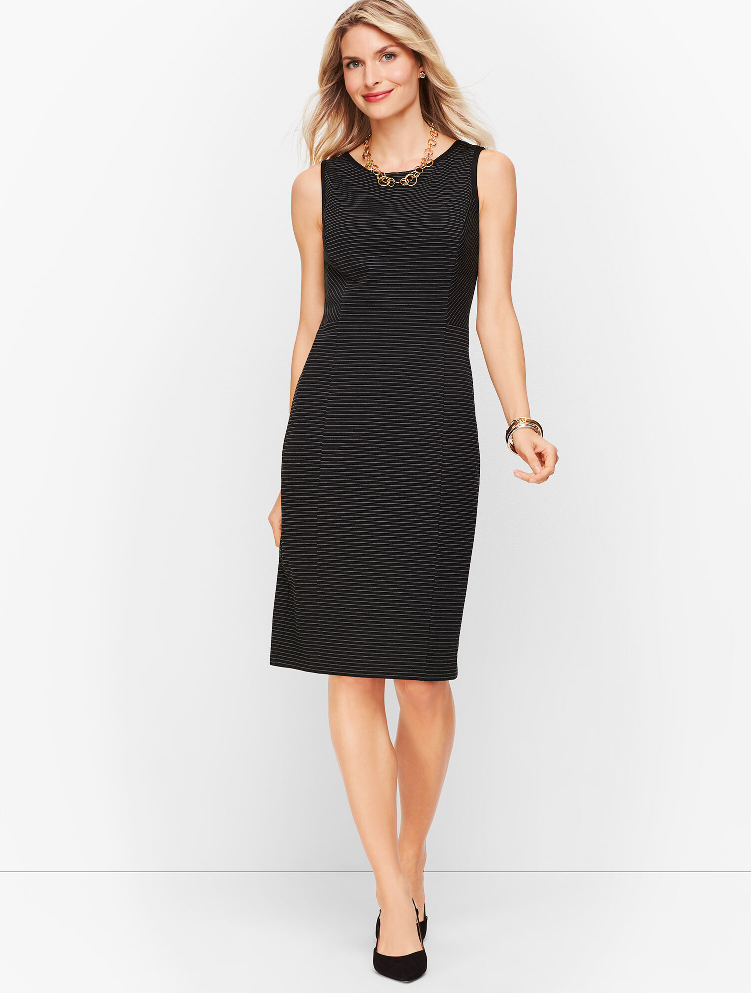 Italian Luxe Knit Sheath Dress - Stripe | Talbots