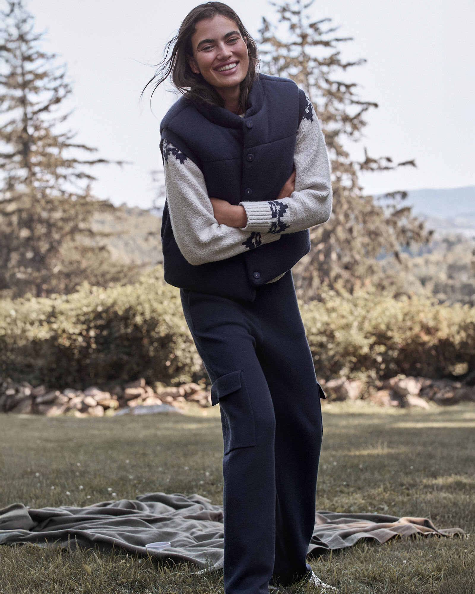 Viscose Blend Cargo Pants