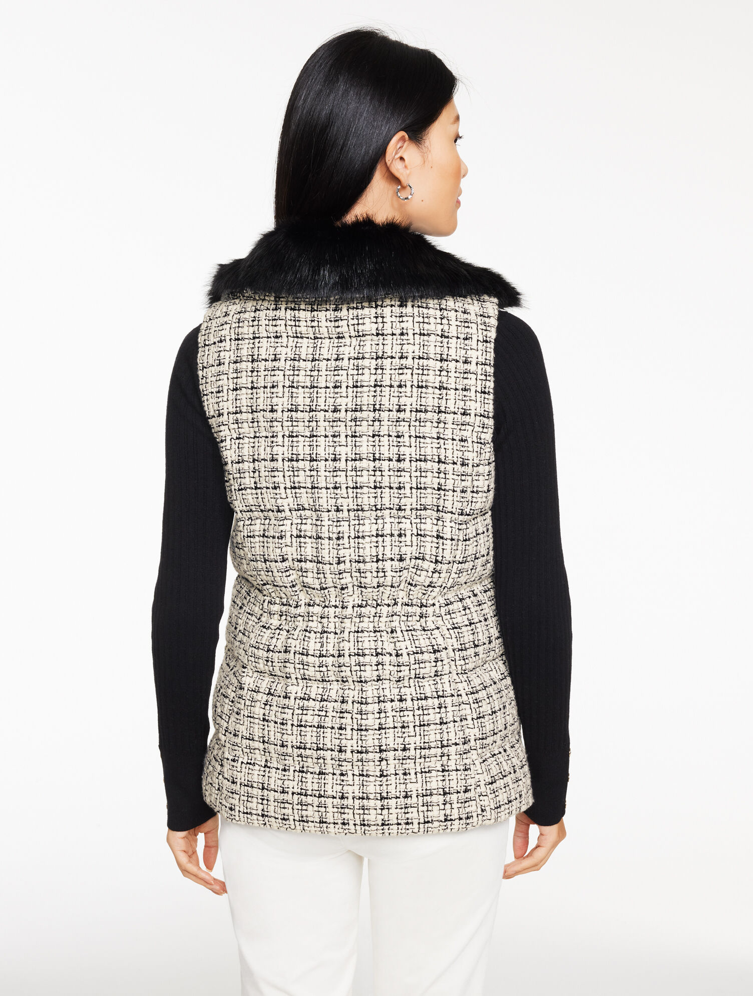 Tweed Knit Puffer Vest | Talbots