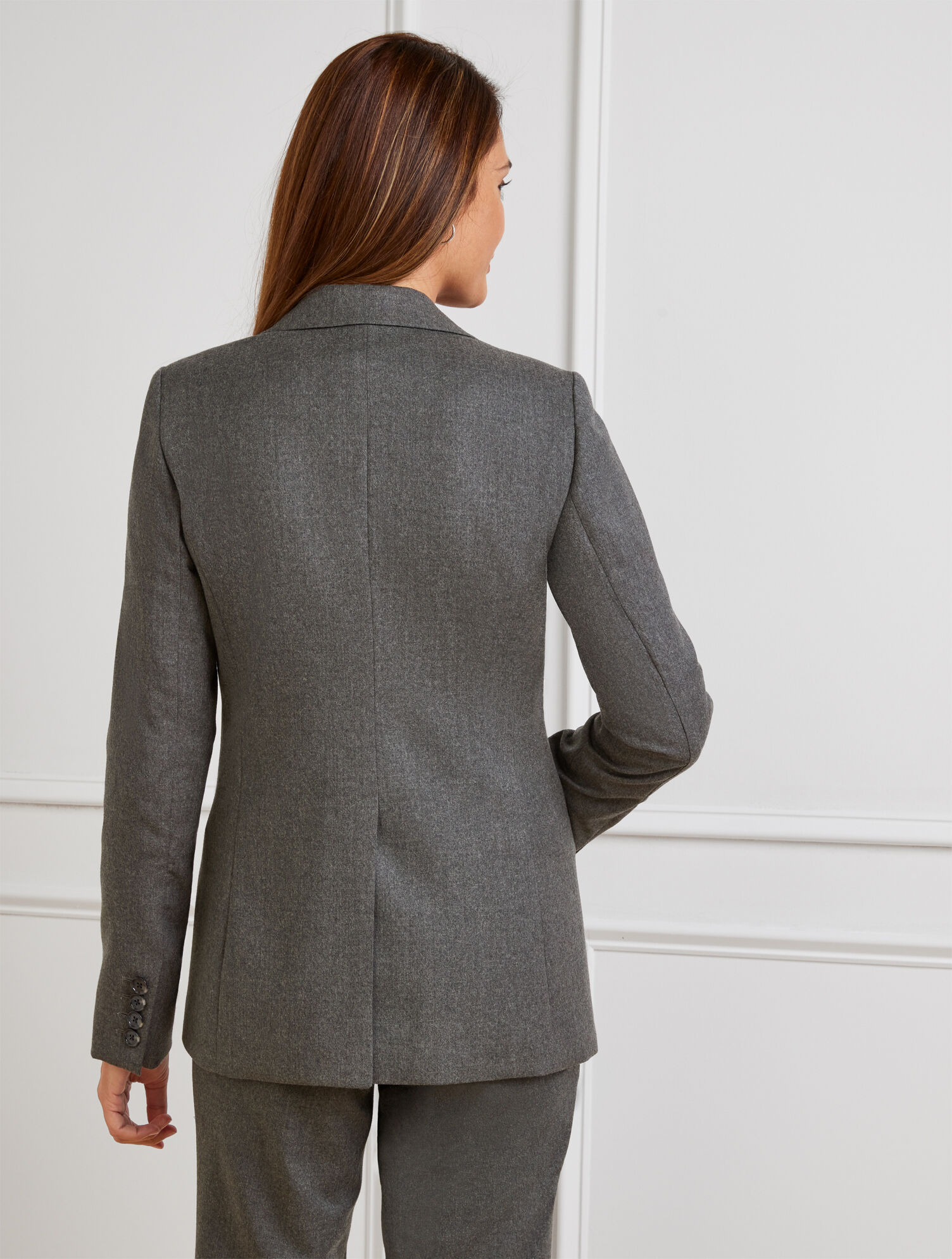 Italian Stretch Flannel Long Blazer