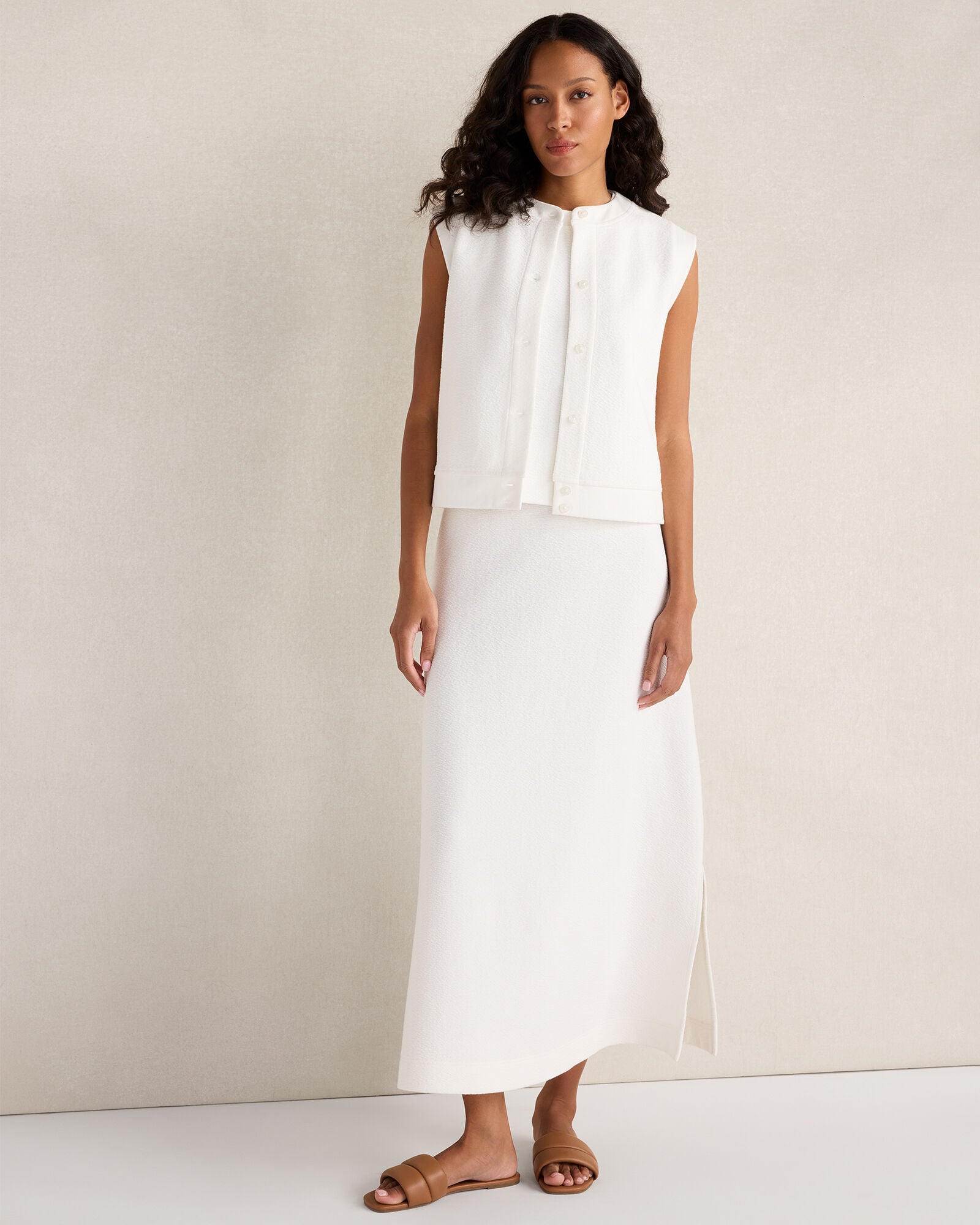 Cotton Blend Textured Short Sleeve Jacket