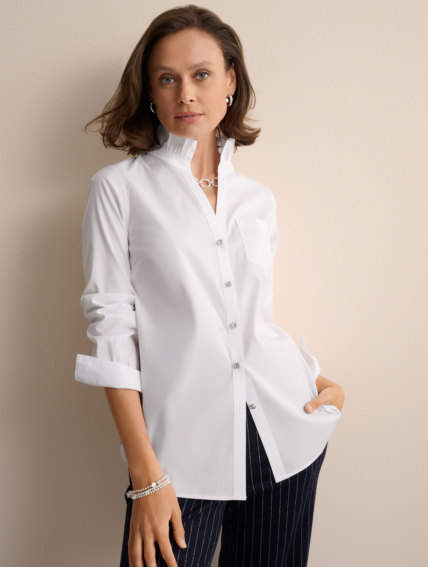 Ruffle Non-Iron Shirt - thumbnail 4