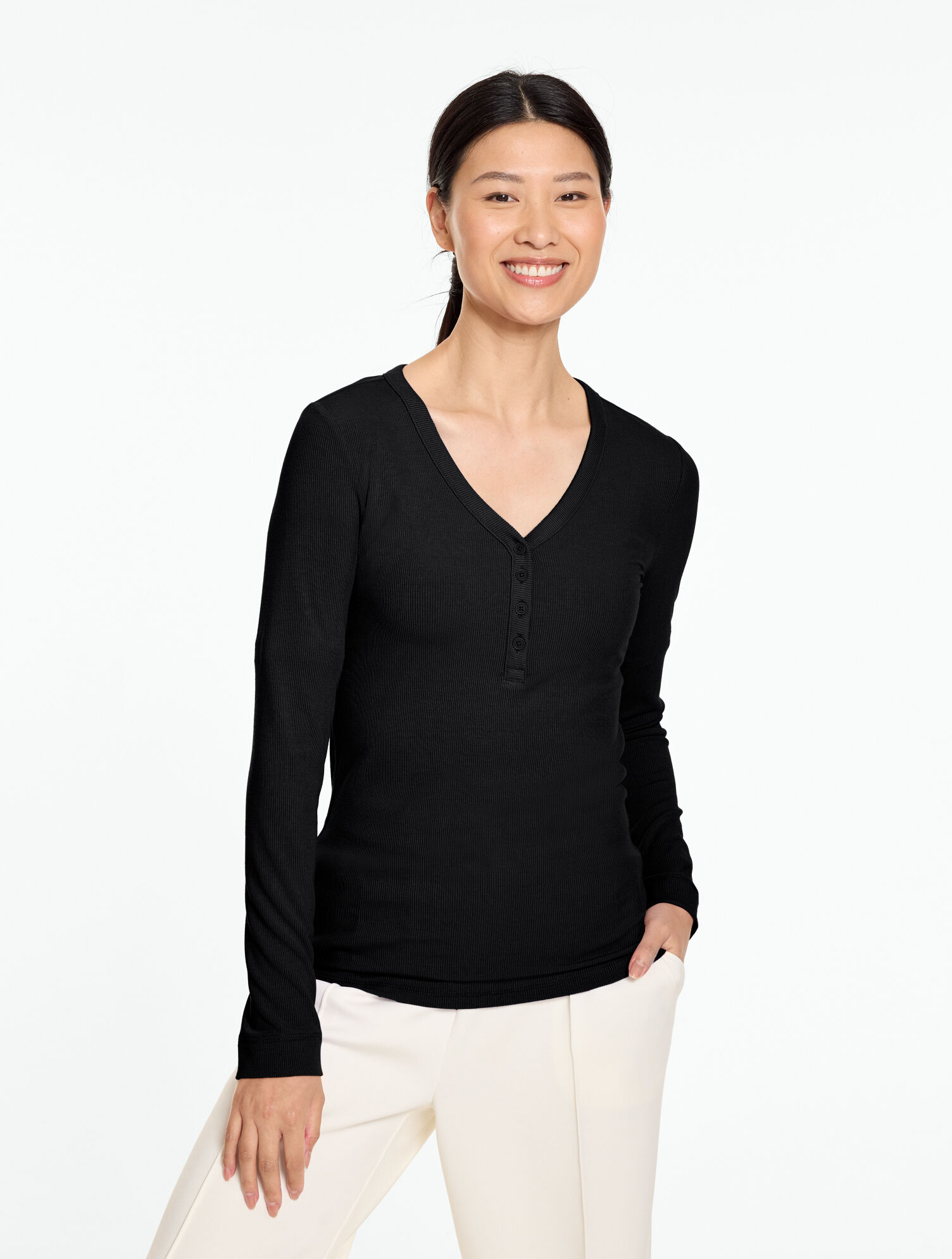 Ribbed Henley Tee