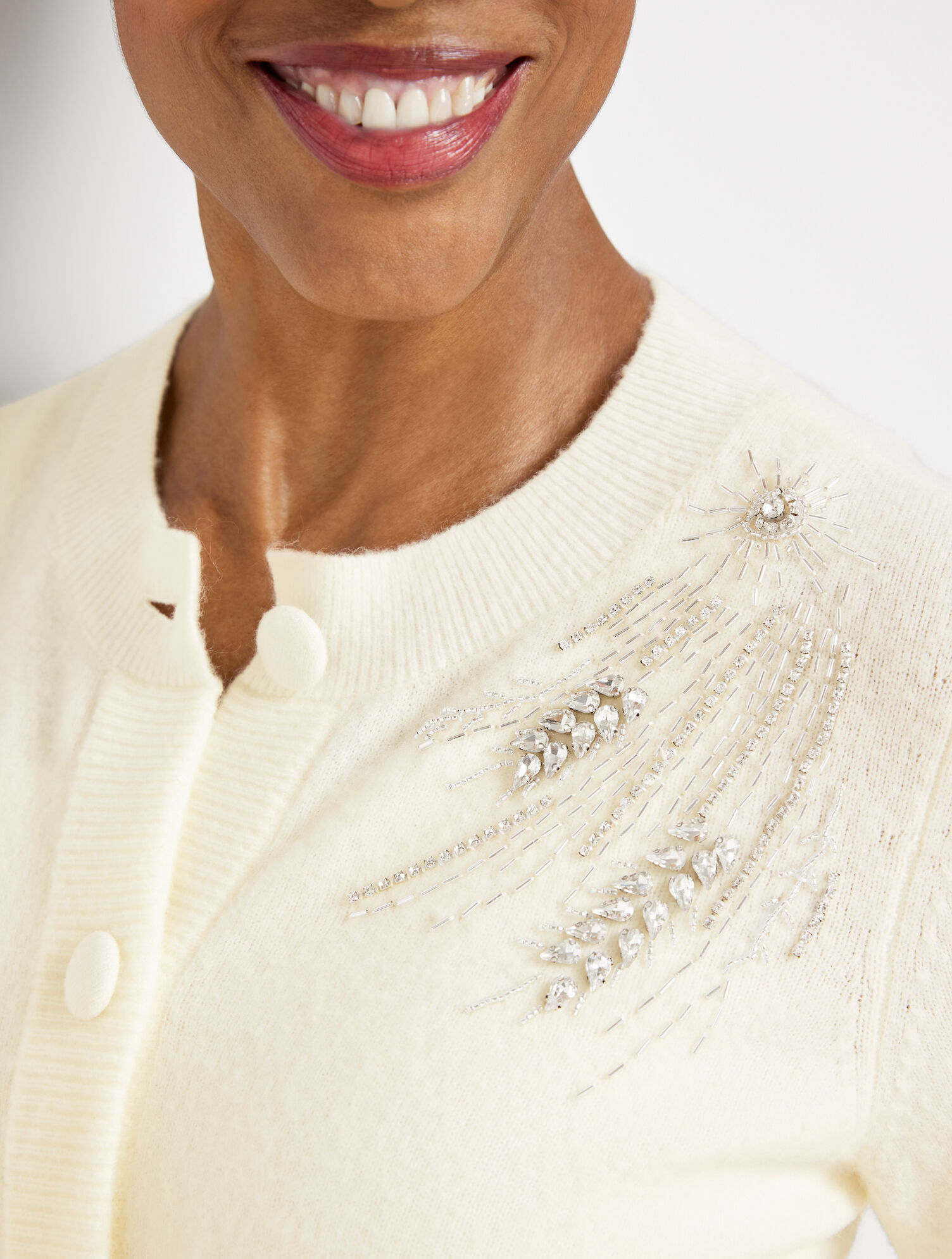Jeweled Button Cardigan