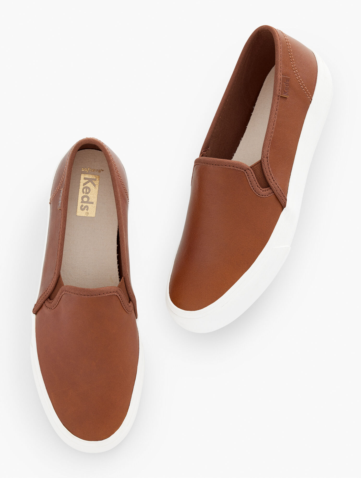 Keds® Double Decker Leather Slip-On Sneakers Talbots