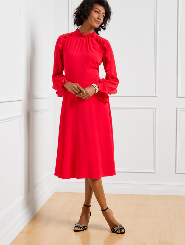 open lace back dress Donna Morgan Tulip Sleeve Dress – Trendy Twist Boutique main image 1
