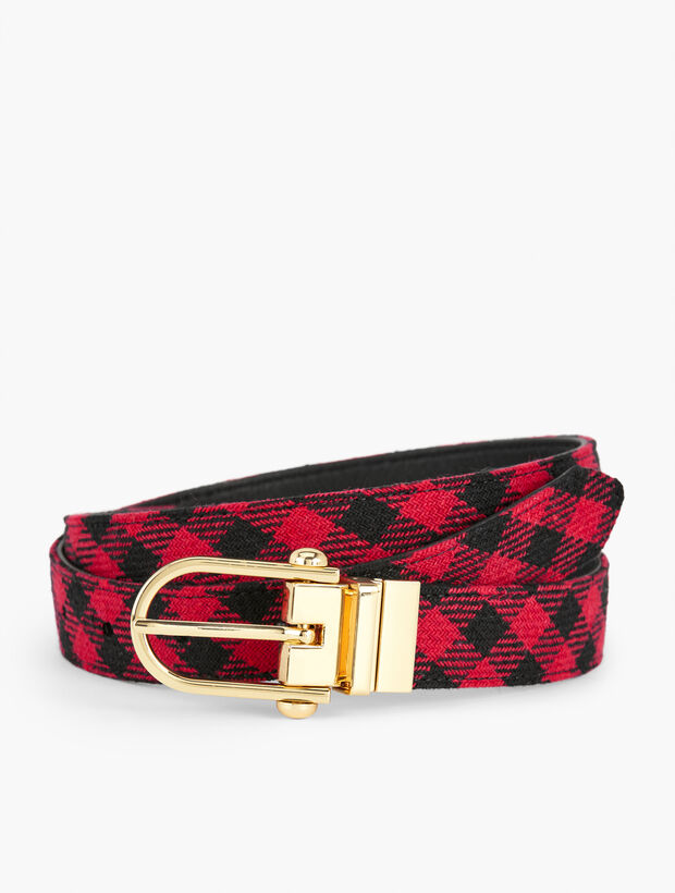 Reversible Buffalo Plaid Belt | Talbots display picture 3