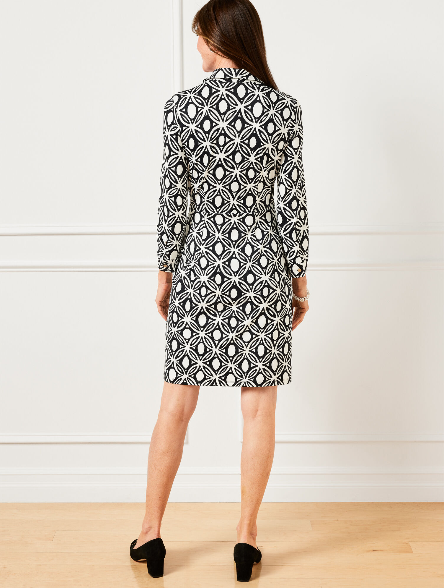Circular Geo Effortless Jersey Twist Shirtdress | Talbots
