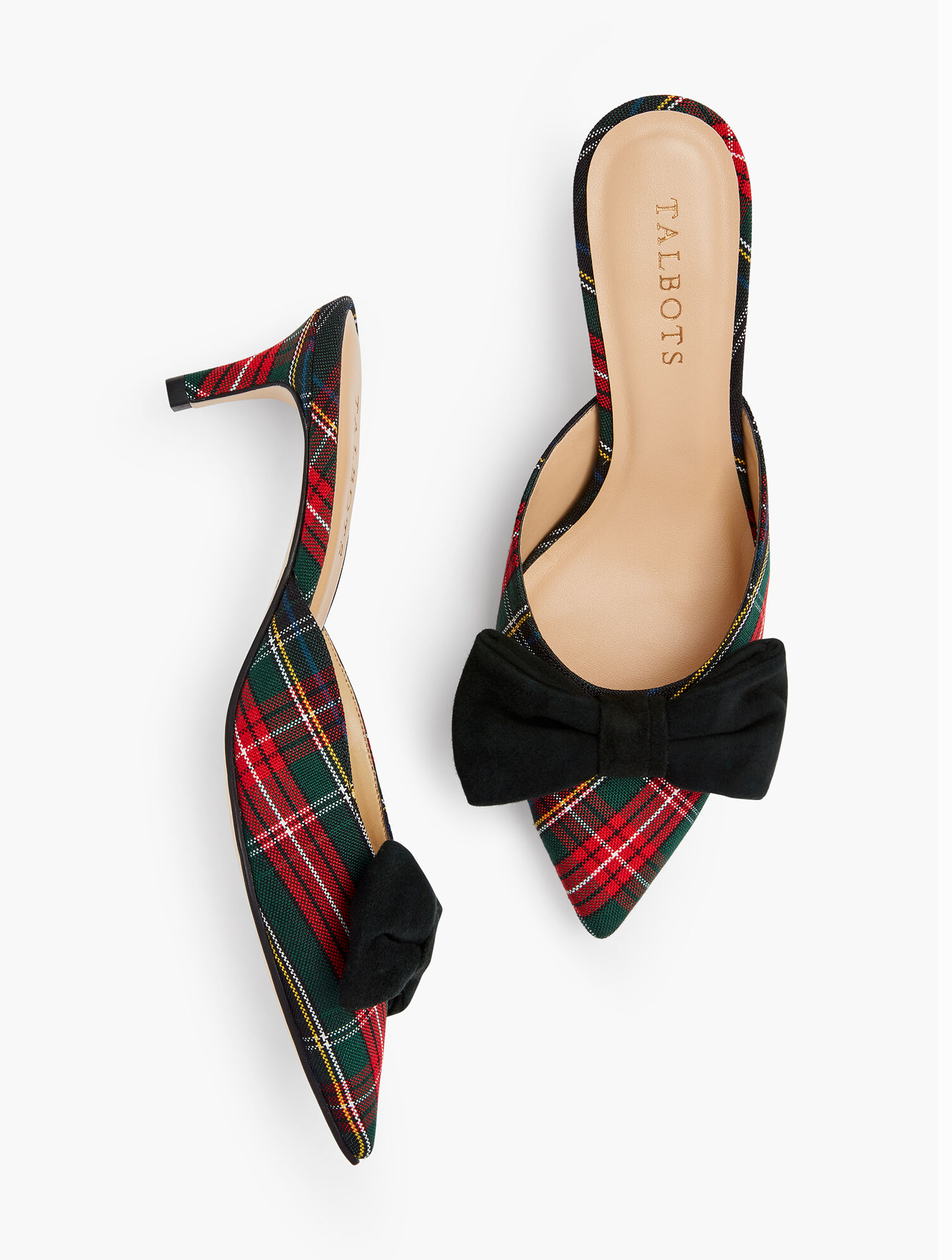 Erica Bow Mules - Plaid