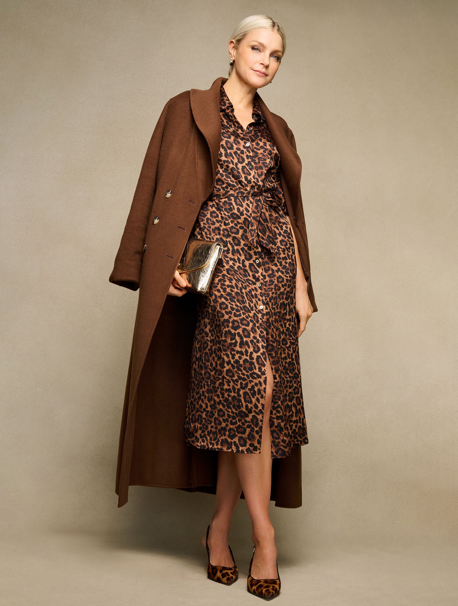 Tie Waist Shirtdress - Leopard | Talbots Tie Waist Shirtdress - Leopard | Talbots