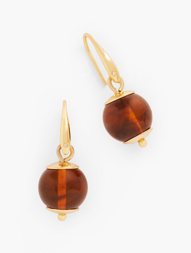 Amber Sphere Drop Earrings 