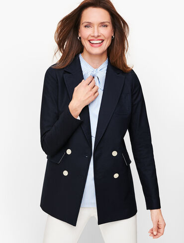 Double Breasted Oxford Blazer