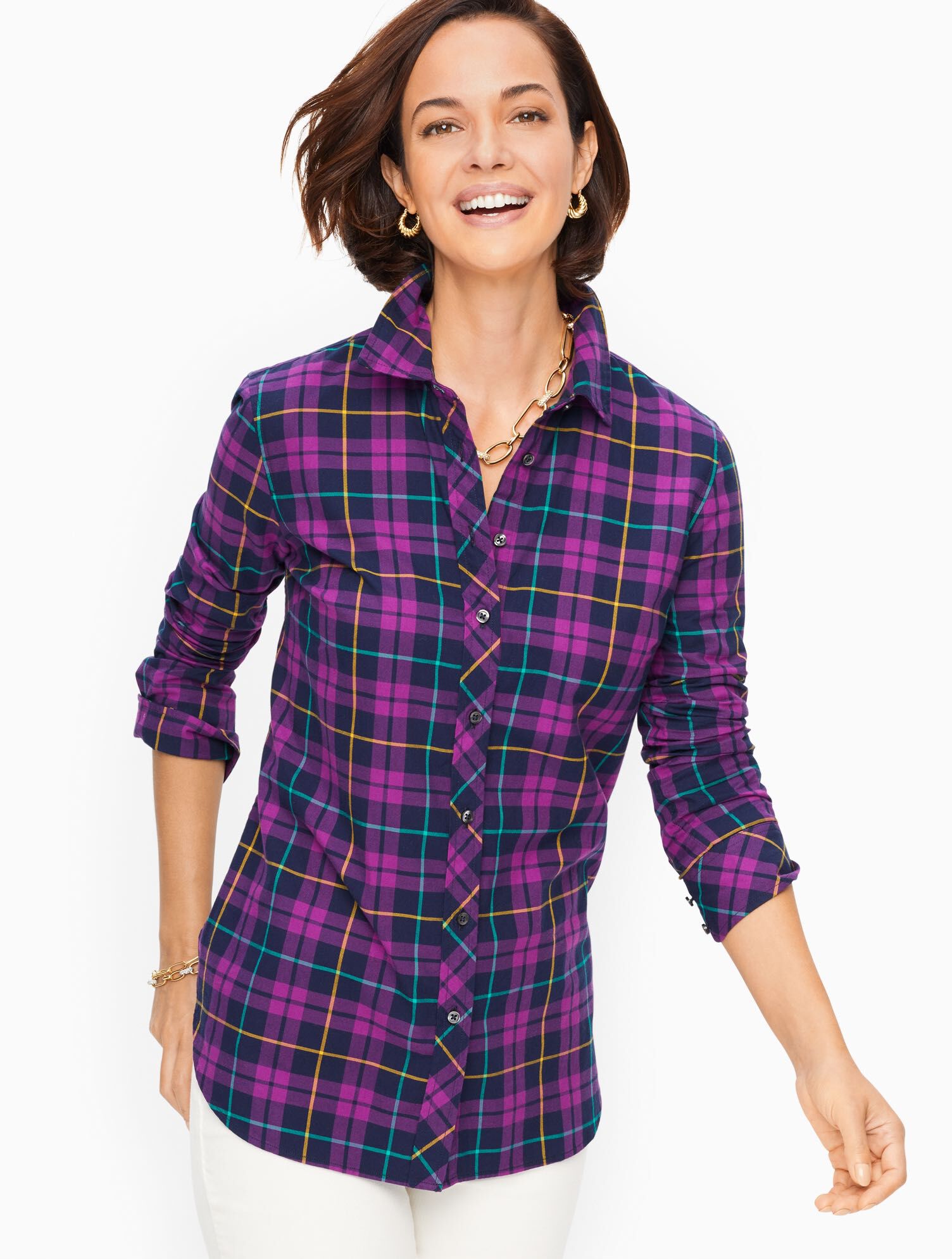 Classic Cotton Shirt - Tahoe Plaid | Talbots