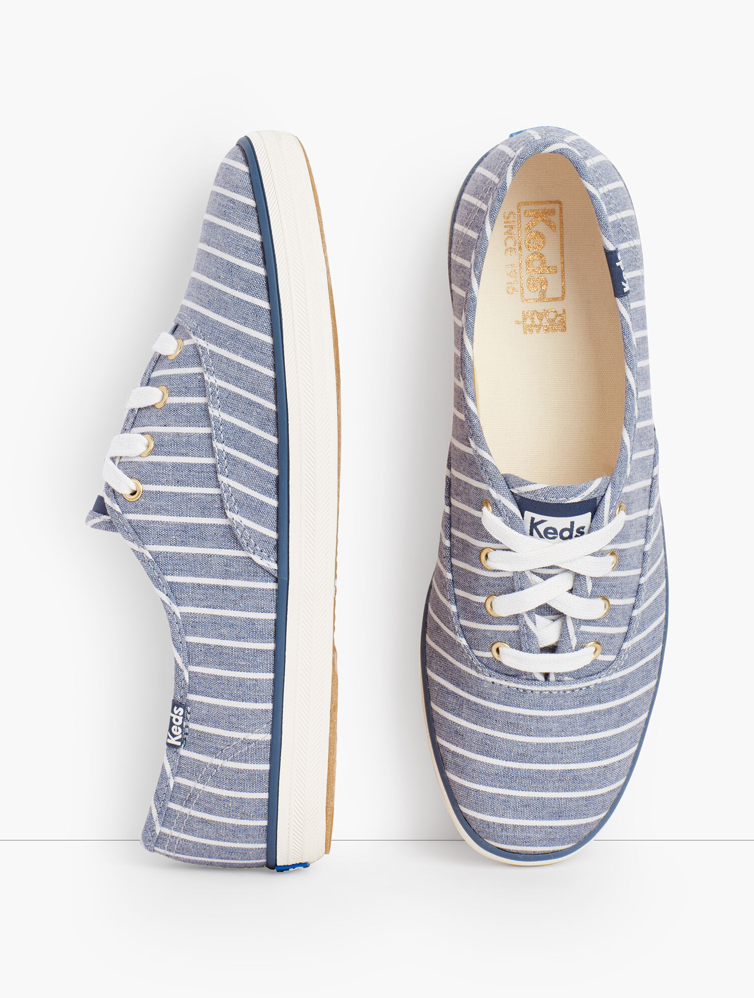 Keds&reg; Champion Sneakers - Chambray Breton Stripe