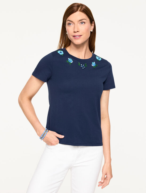 Crewneck Tee - Beaded Garden