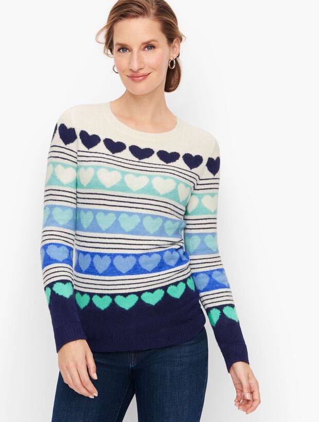 Hearts &amp; Stripes Crewneck Sweater