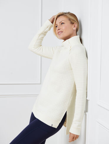 Asymmetrical Snap Quilted Pullover