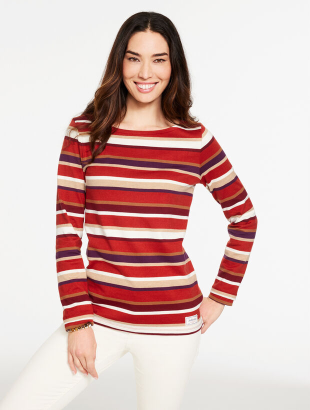 Authentic Talbots Tee - Boxwood Stripe | Talbots