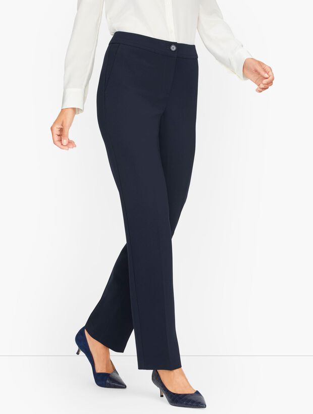 Stretch Crepe Straight Leg Pants