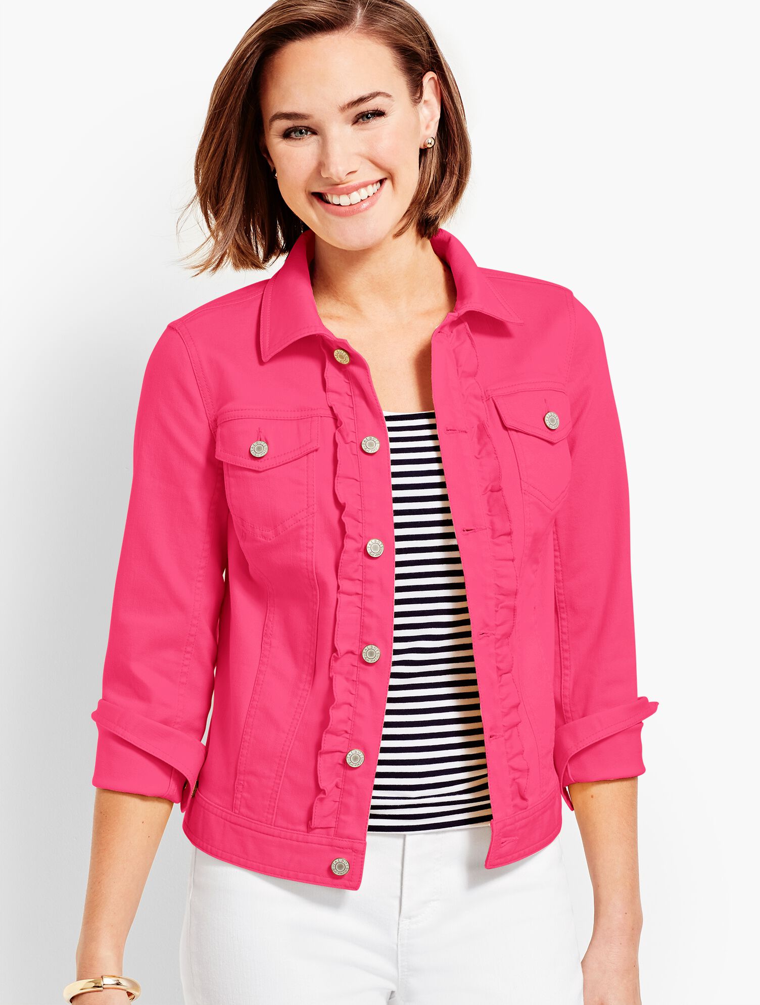 Classic Denim Jacket - Ruffle-Front | Talbots