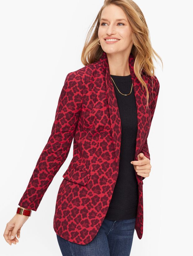 Jacquard Animal Print Blazer