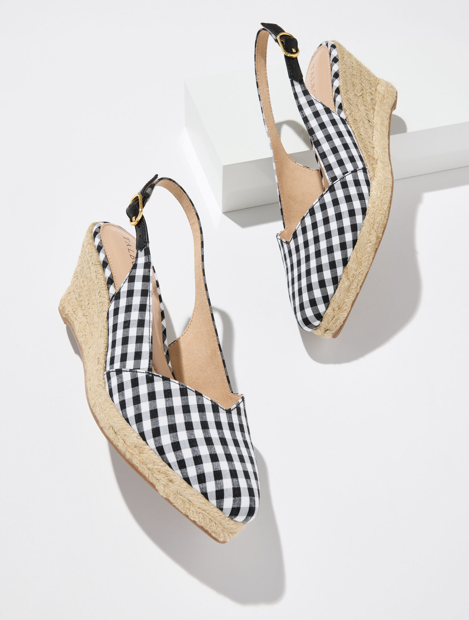 Vivi Slingback Gingham Espadrille Wedges