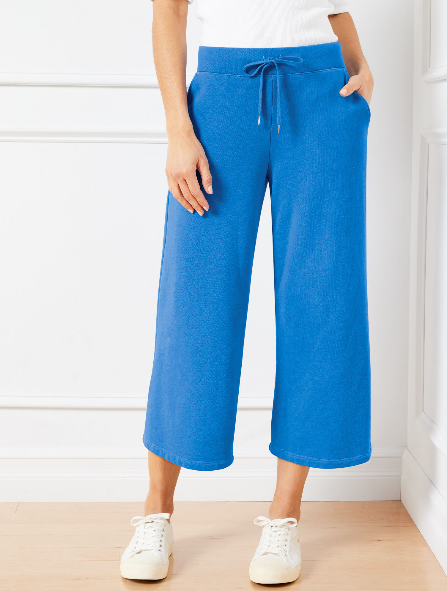 Beach Terry Wide Crop Pants | Talbots display picture 1