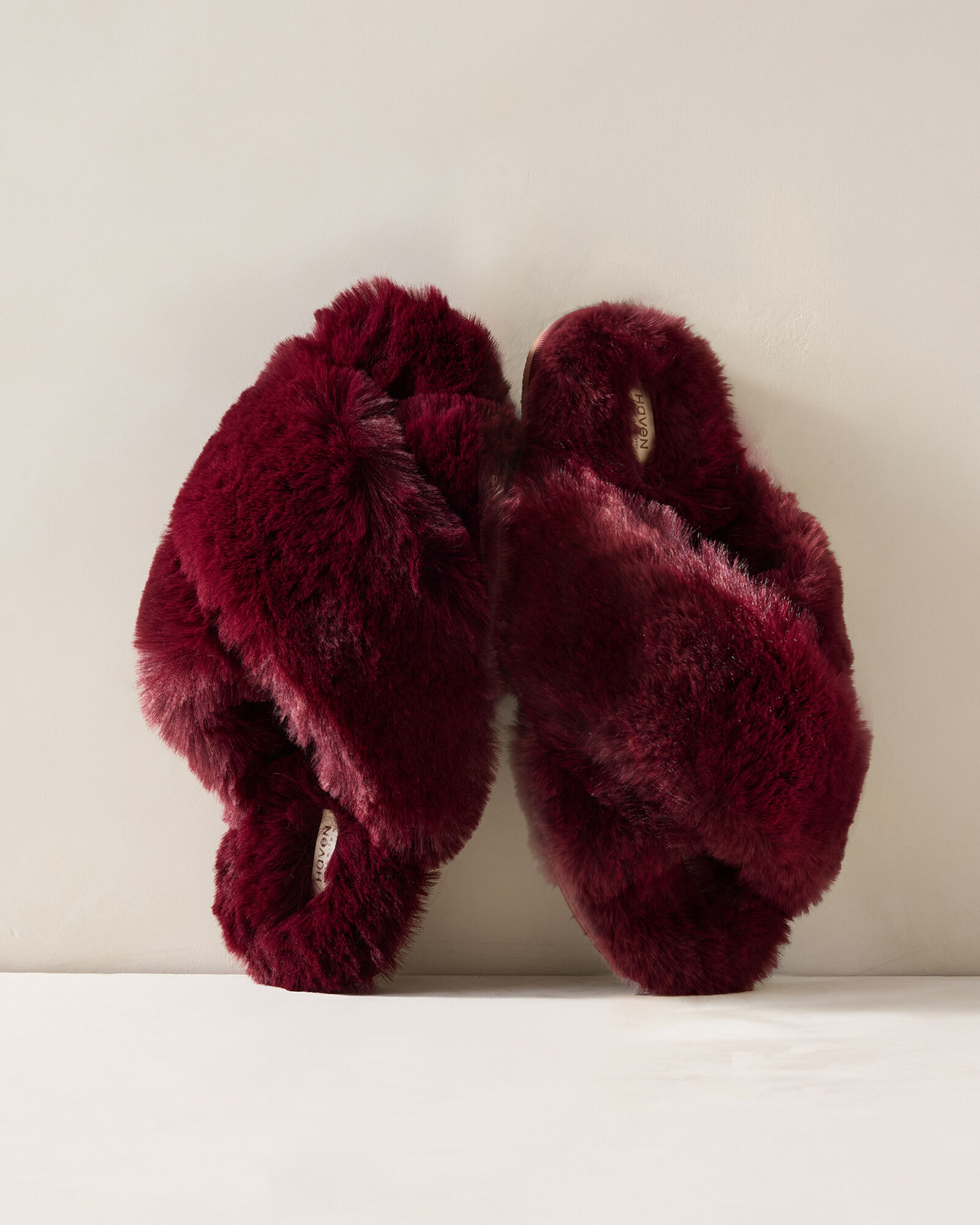 Faux Fur Criss-Cross Slippers