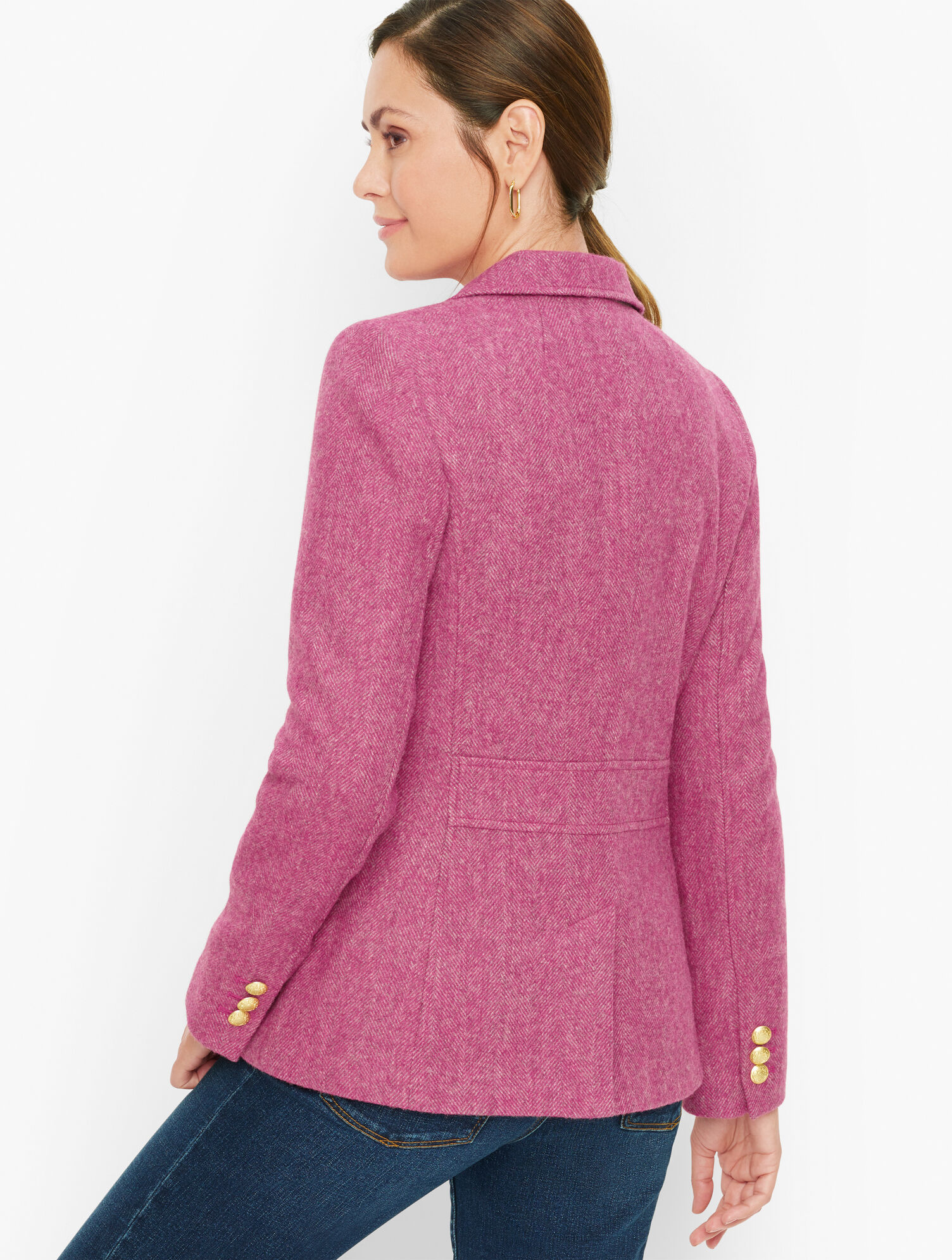Classic Shetland Blazer - Donegal - Bright Pink