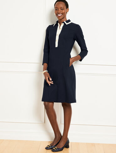 Tipped Ponte Shirtdress