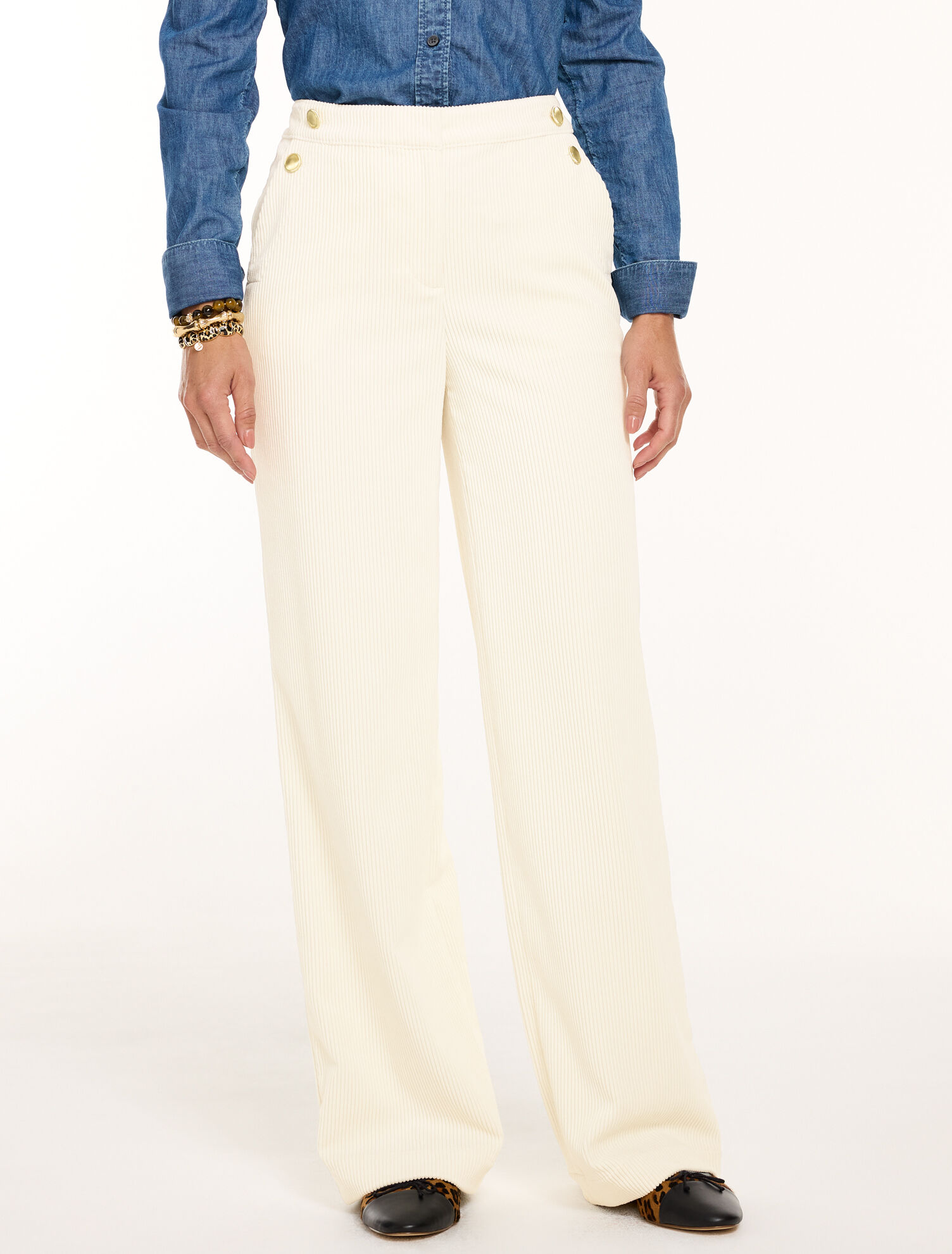 Corduroy Wide Leg Sailor Pants