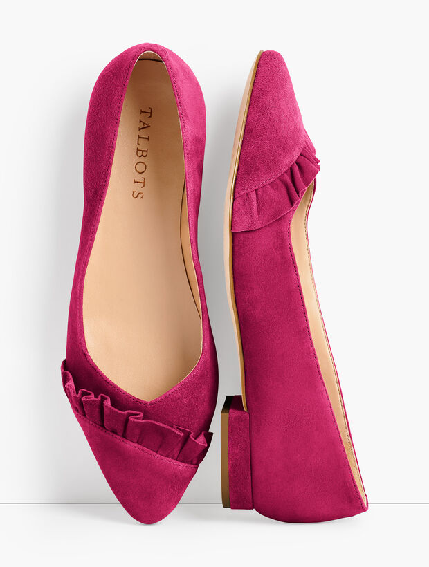 Edison Pleated Flats - Suede
