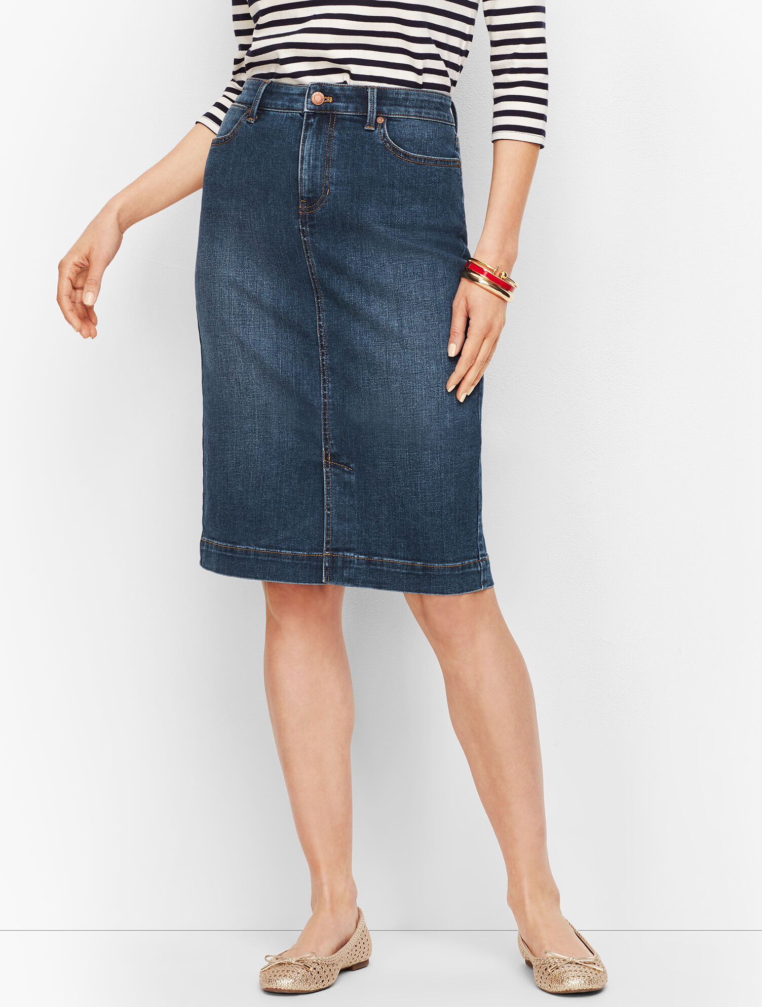 Denim Pencil Skirt - Taylor Wash