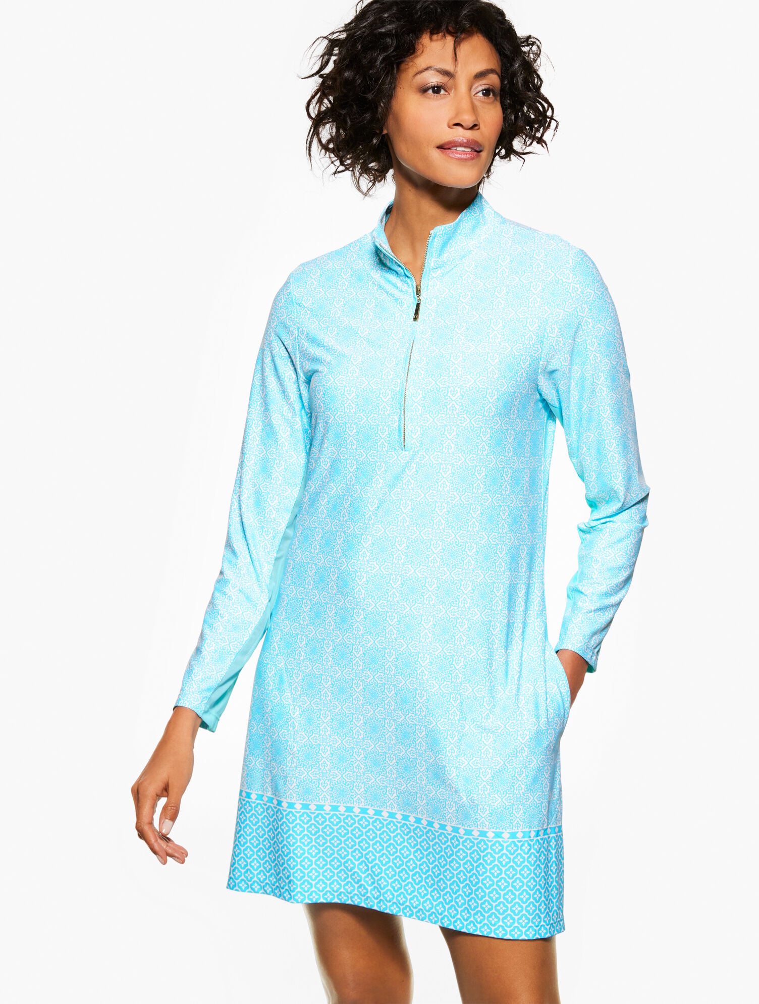 cabana life shirt dress Cabana Life - Light Short Sleeve Sport Dress - Blue