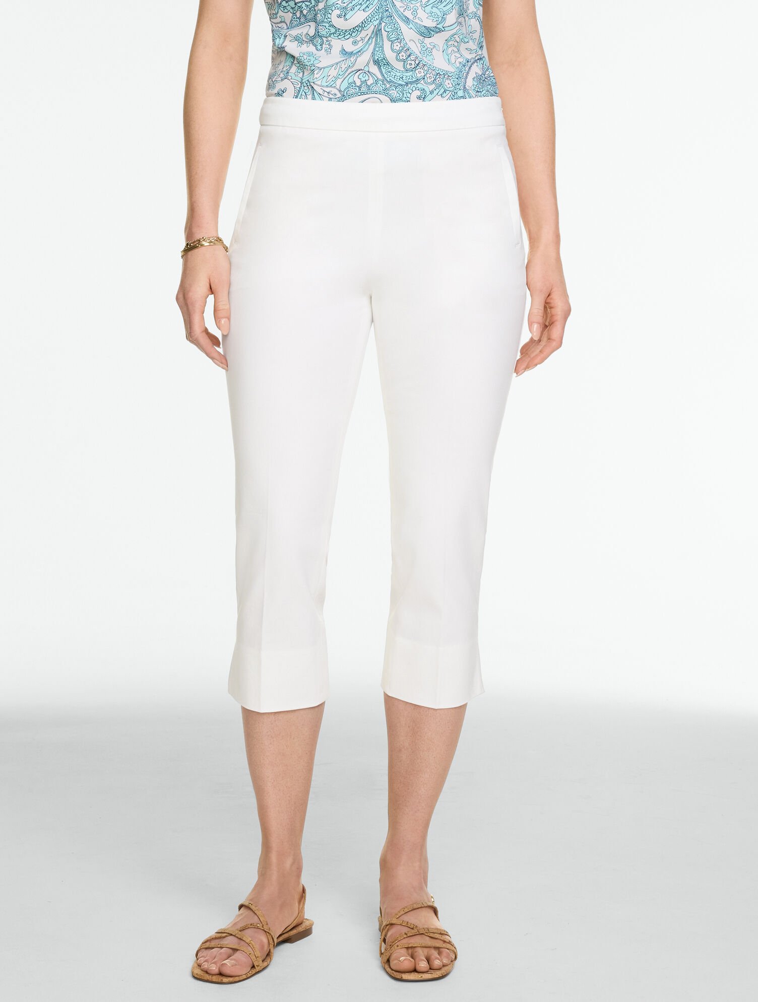 Cotton Bi-Stretch Capri Pants