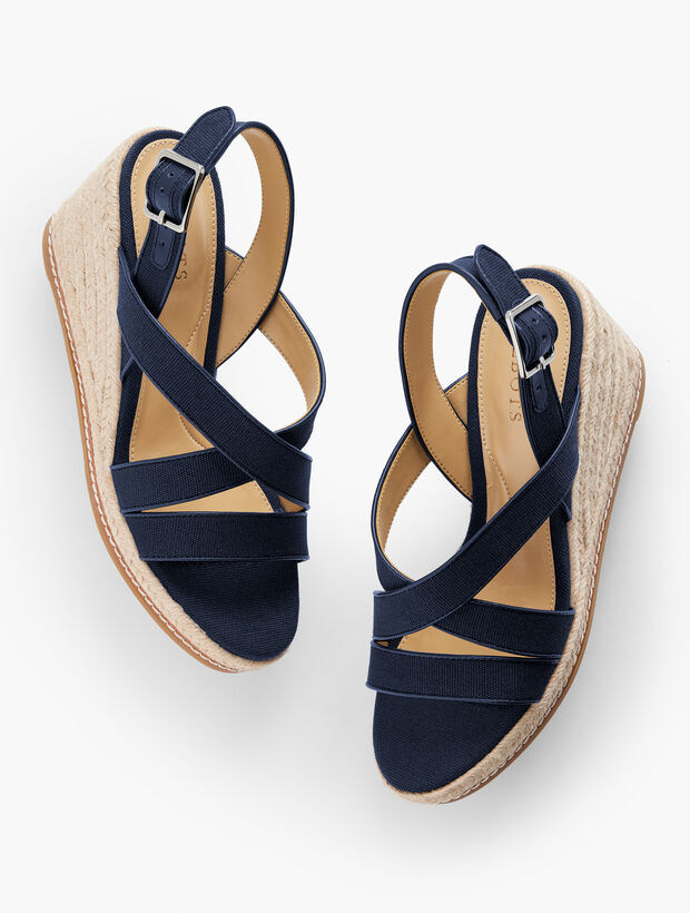 Saylor Strappy Canvas Espadrille Wedges
