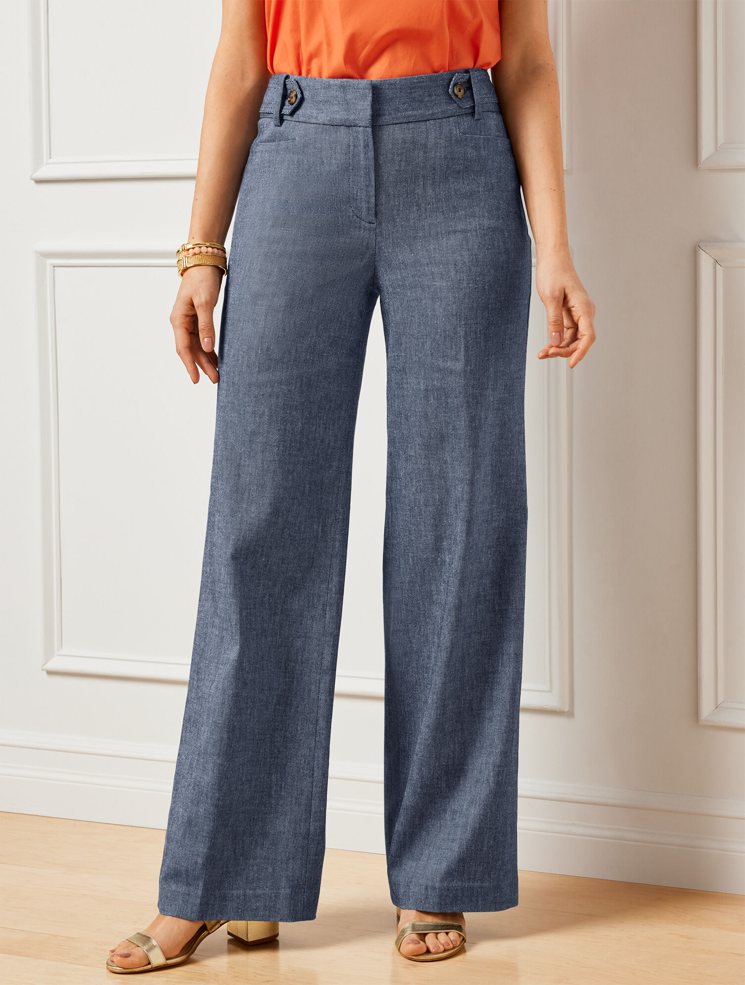 Belted Wide Leg Pants | Talbots